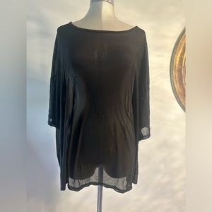 SHEIN sheer stretchy black top size 4XL